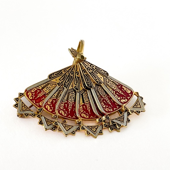 VTG Ornamental Fan Brooch - Picture 4 of 5
